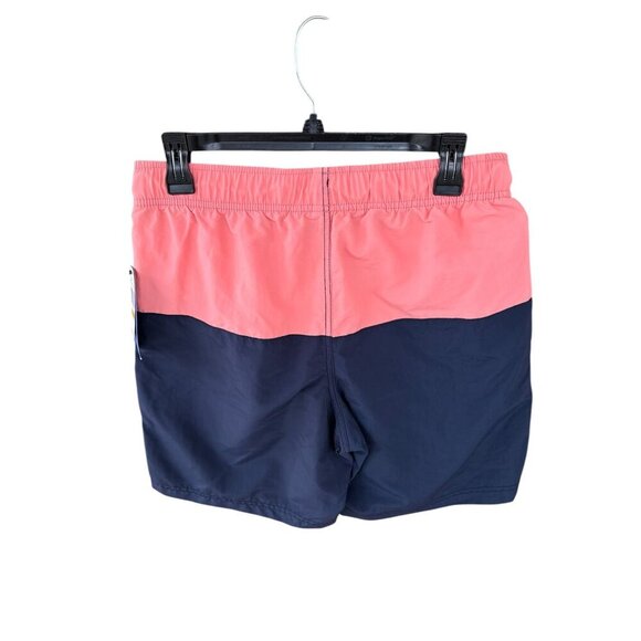 Nautica Mens Swim Trunks With Drawstring Waistband In Coral, Navy Blue Size S - Picture 2 of 8